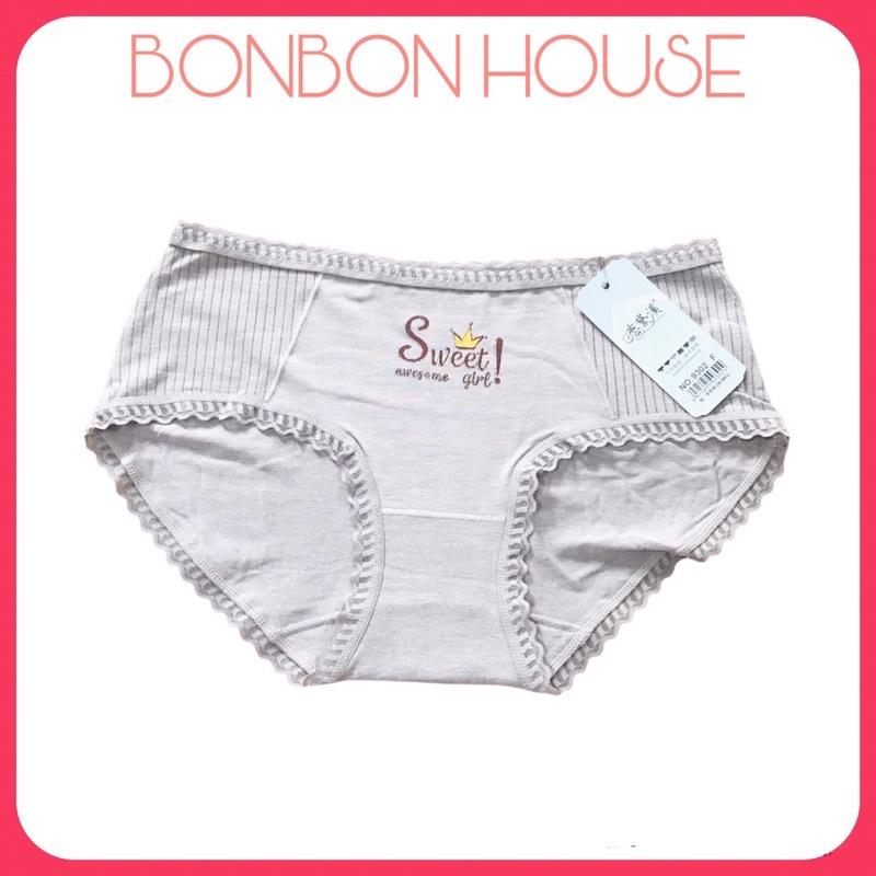 Quần Lót Nữ Cotton Mịn Hoạ Tiết Phối Ren Hàng Đẹp