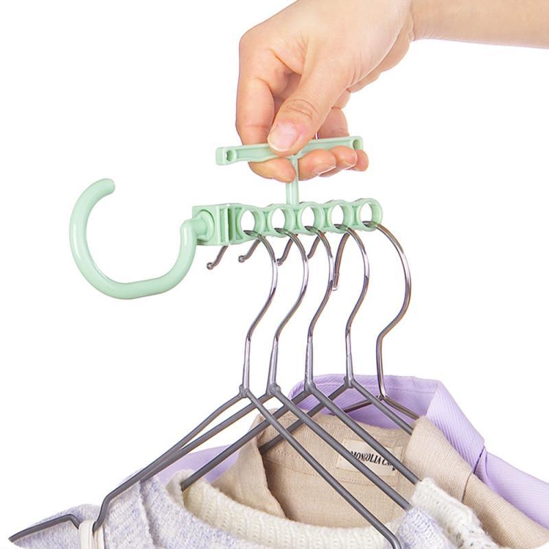Rotating Five-hole Clothes Rack Clothes Hanger Organizer Fixed Holder Storage Racks Buckle Hanger Anti-Slip Home Closet Organize