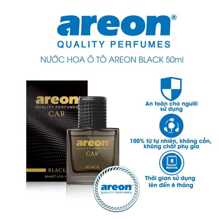 Nước hoa ô tô Areon Car Black Perfume 50ml