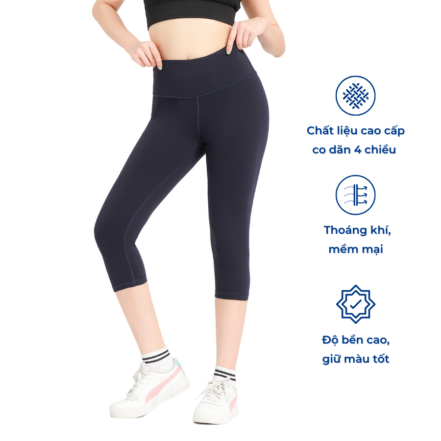 Quần legging lửng nữ REETA, dáng thể thao co giãn tốt, nâng mông tự tin tập luyện có nhiều màu lựa chọn - A1791