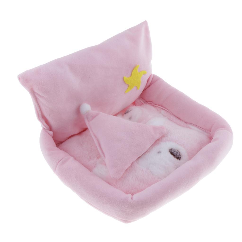 Small Pet Hamster Gerbil Sleeping Bed Soft Nest Mattress Winter Warm Pink
