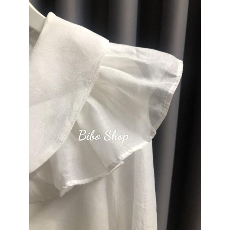 Áo Sơ Mi Tơ Cách Điệu Phối Bèo  2 Lớp ( hình thật shop tự chụp)