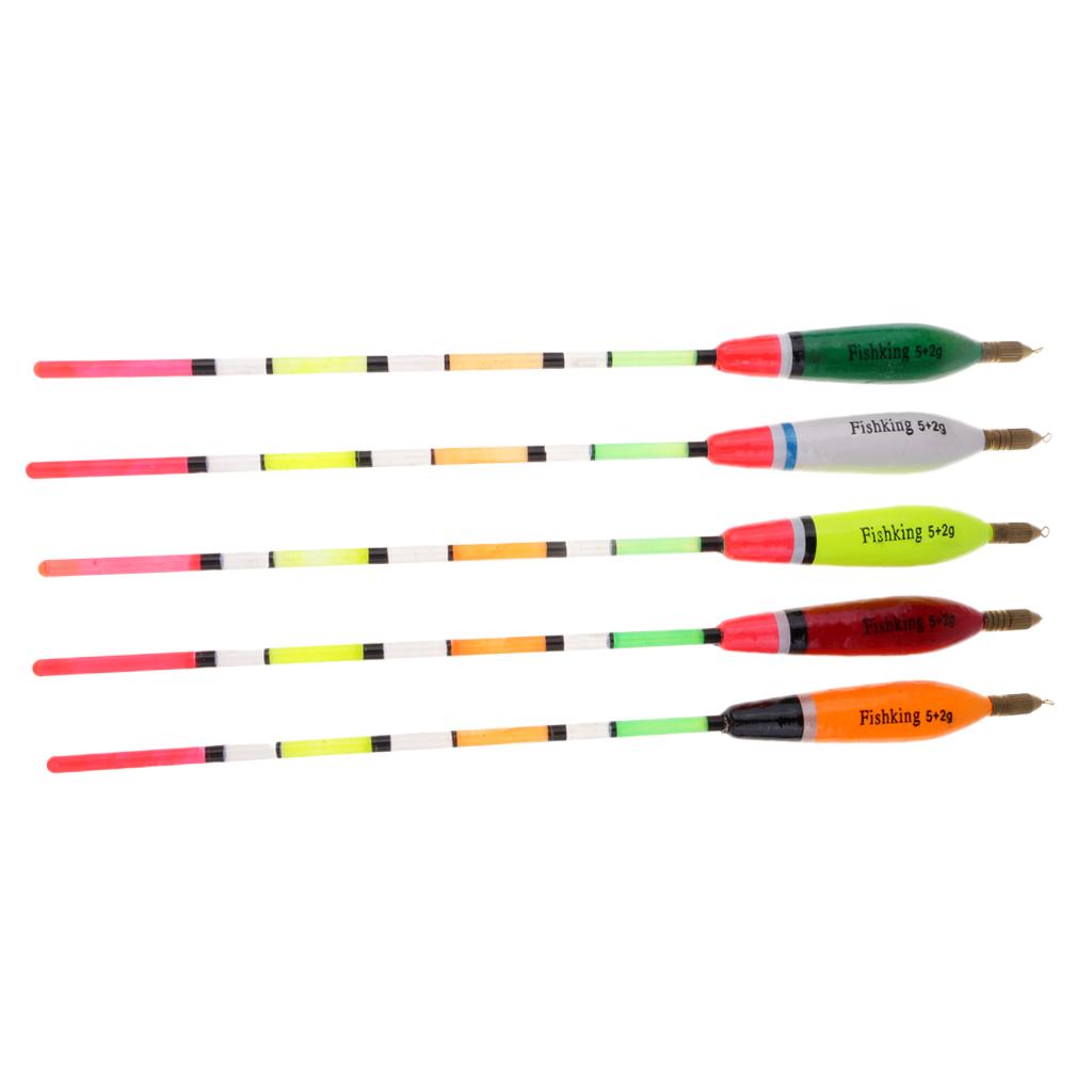 5pcs Balsa Wood Fishing Floats Bobbers Vertical Buoy Fishing Tackle 2g/26cm