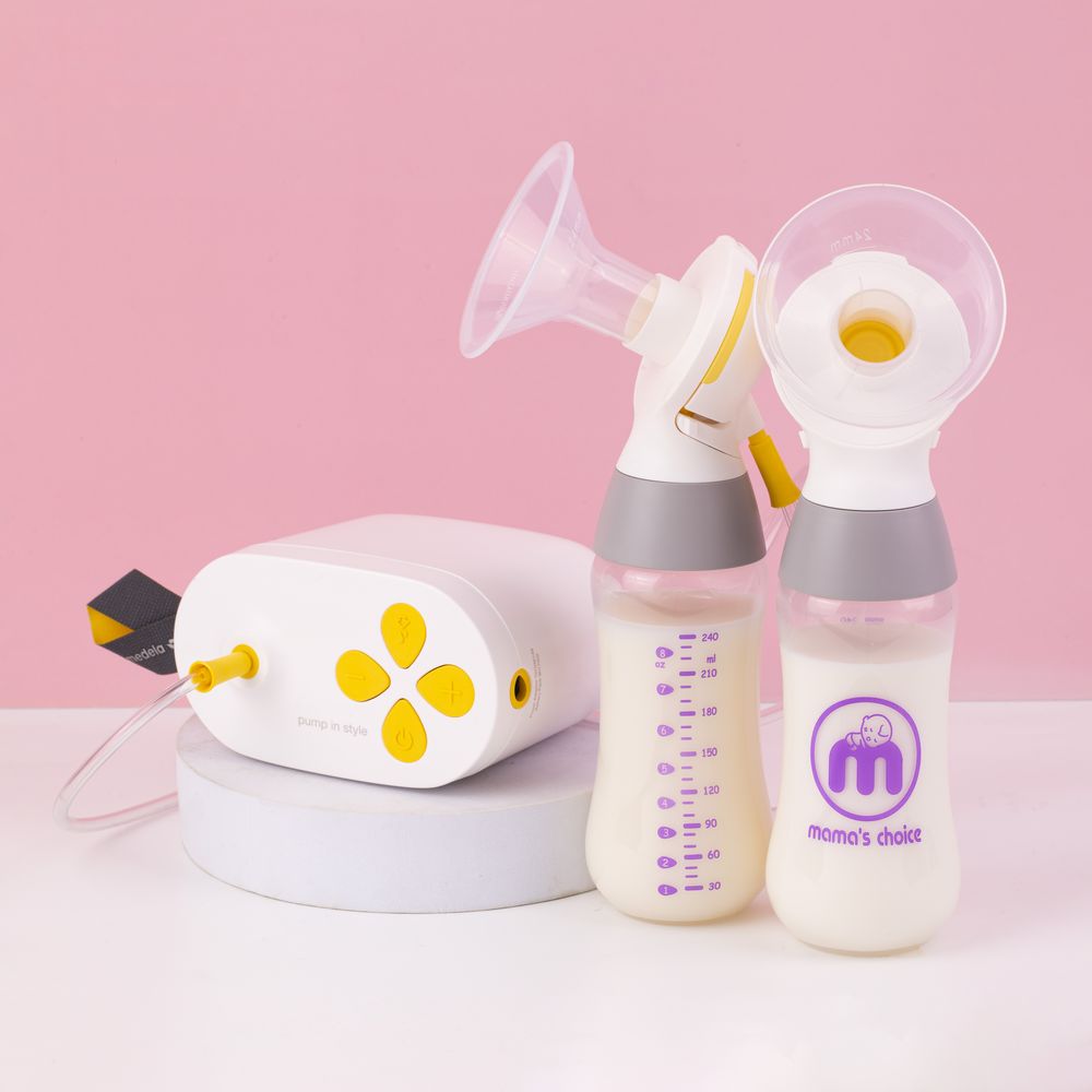 Bình Trữ Sữa Cổ Hẹp Tương Thích Máy Hút Sữa Medela, Unimom, Ameda ,Bình Đựng Sữa Mama's Choice Dung Tích 150ml - 240ml