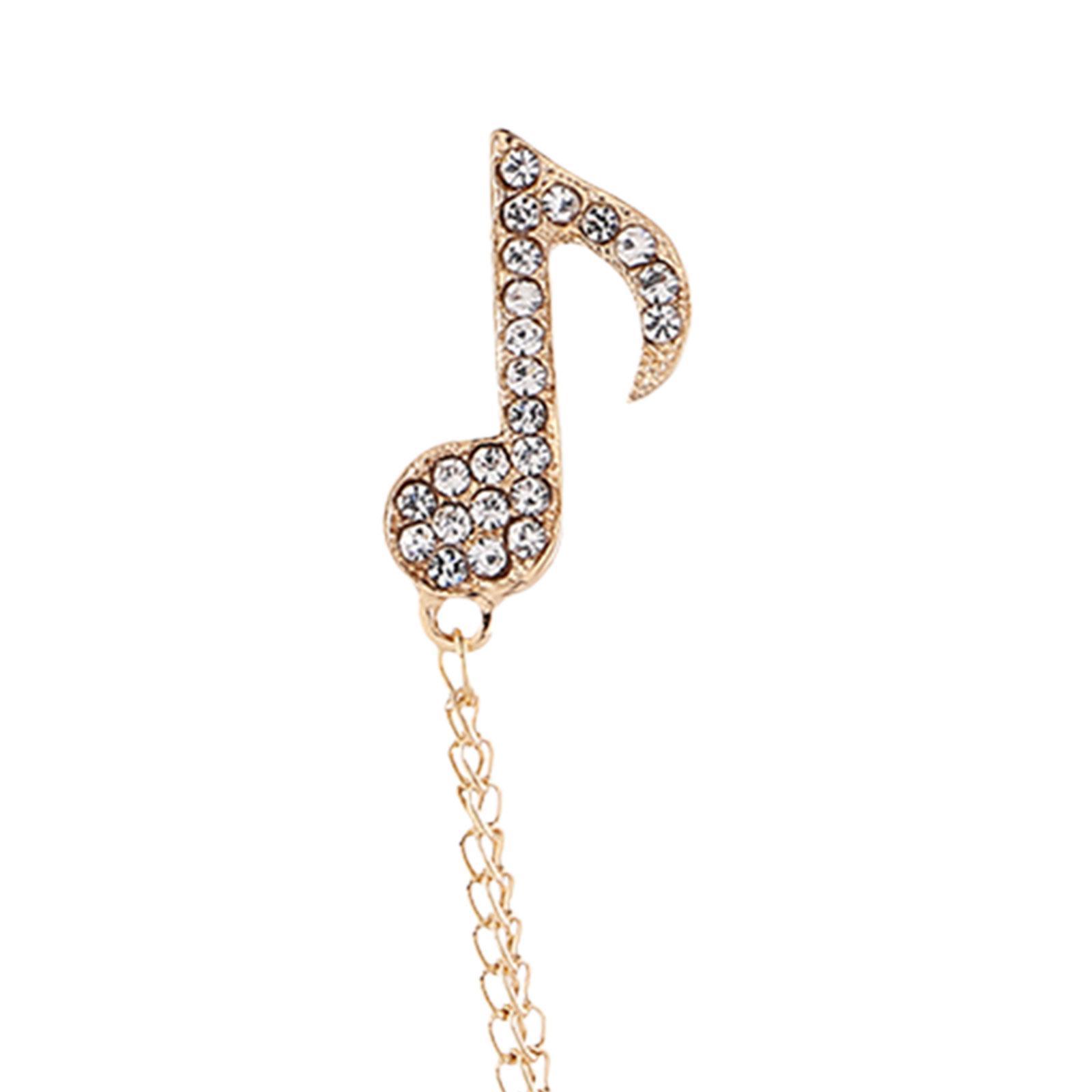 Music Note Brooch Badge Decor Rhinestone Brooch for Sweater Shirt Gift