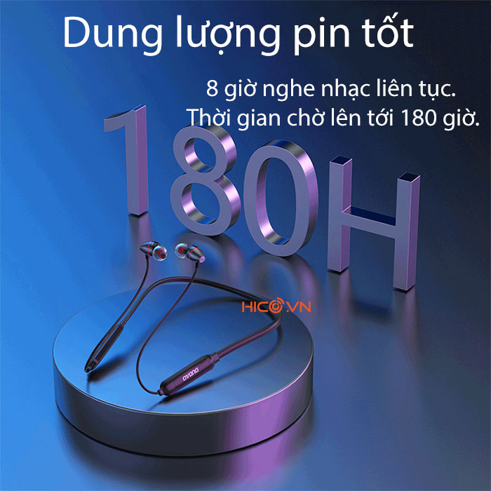 Tai Nghe Bluetooth Thể Thao Có Dây Đeo Cổ U5H 10m, Pin Cực Trâu, Âm Bass Mạnh Mẽ, Tai Nghe Thể Thao