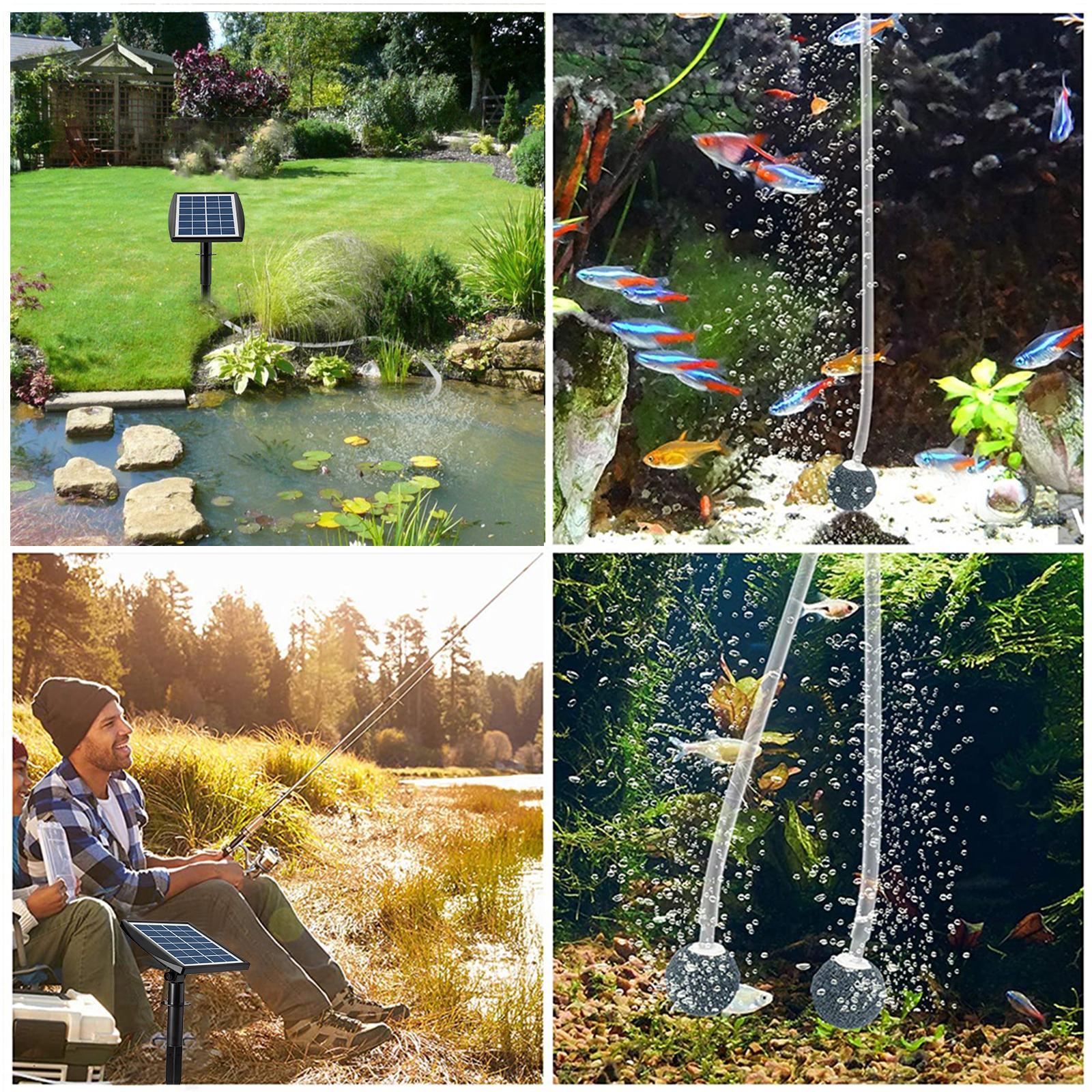 Máy Bơm Ôxy Năng Lượng Mặt Trời Cắm Vào 6V 2W Với Ống 8,2Ft