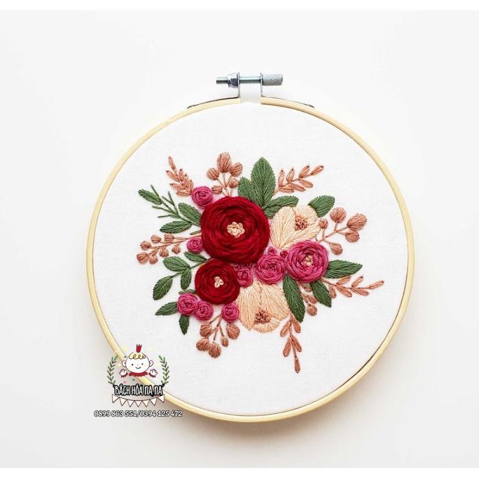 Kit Thêu Tay Tranh Hoop Hoa trang trí DIY Handmade Phong cách Trang Nhã Hàn Quốc Nguyên Liệu Thêu - Bách hóa Na Na