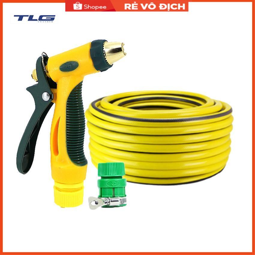 Bộ dây vòi xịt nước rửa xe,tưới cây tăng áp 3 lần 3-5M( nối nhựa xanh) 206317