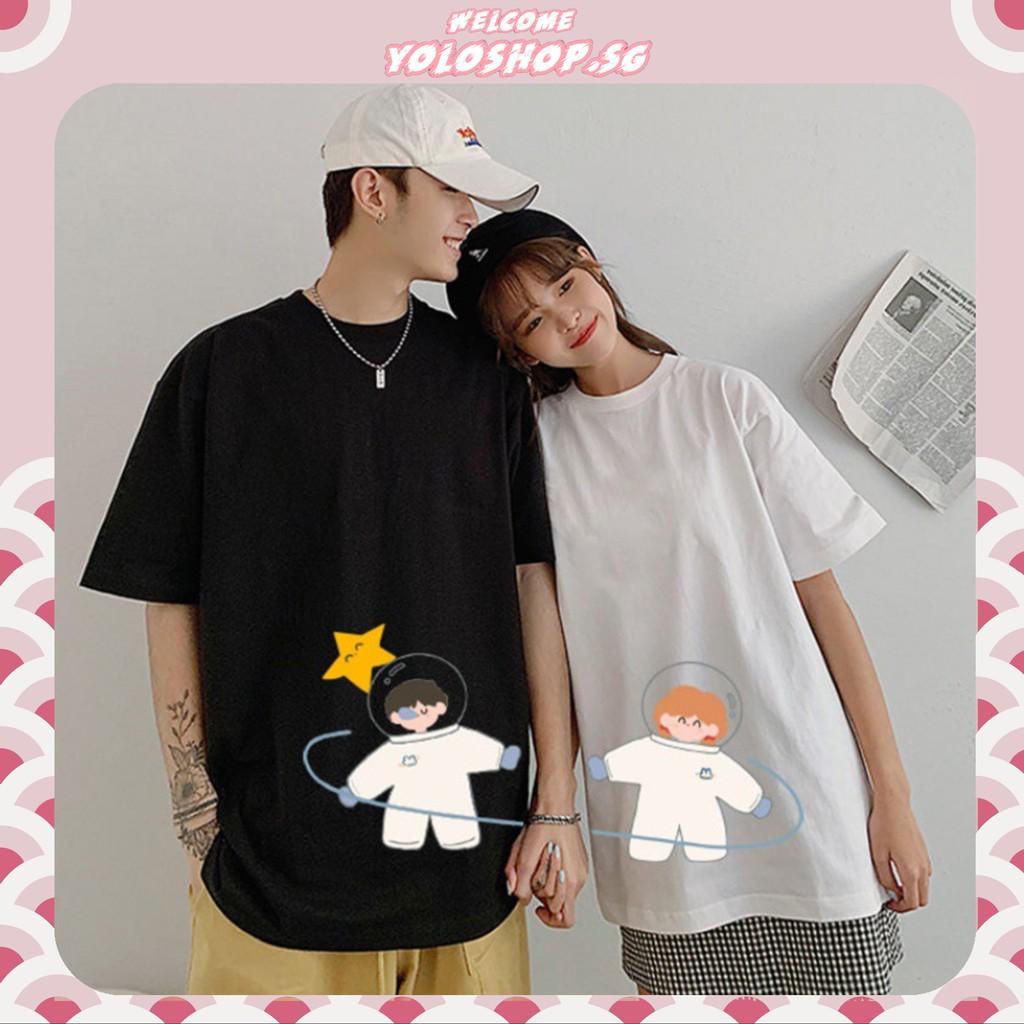 Áo Thun Tay Lỡ Unisex COUPLE PHI HÀNH GIA Form Rộng