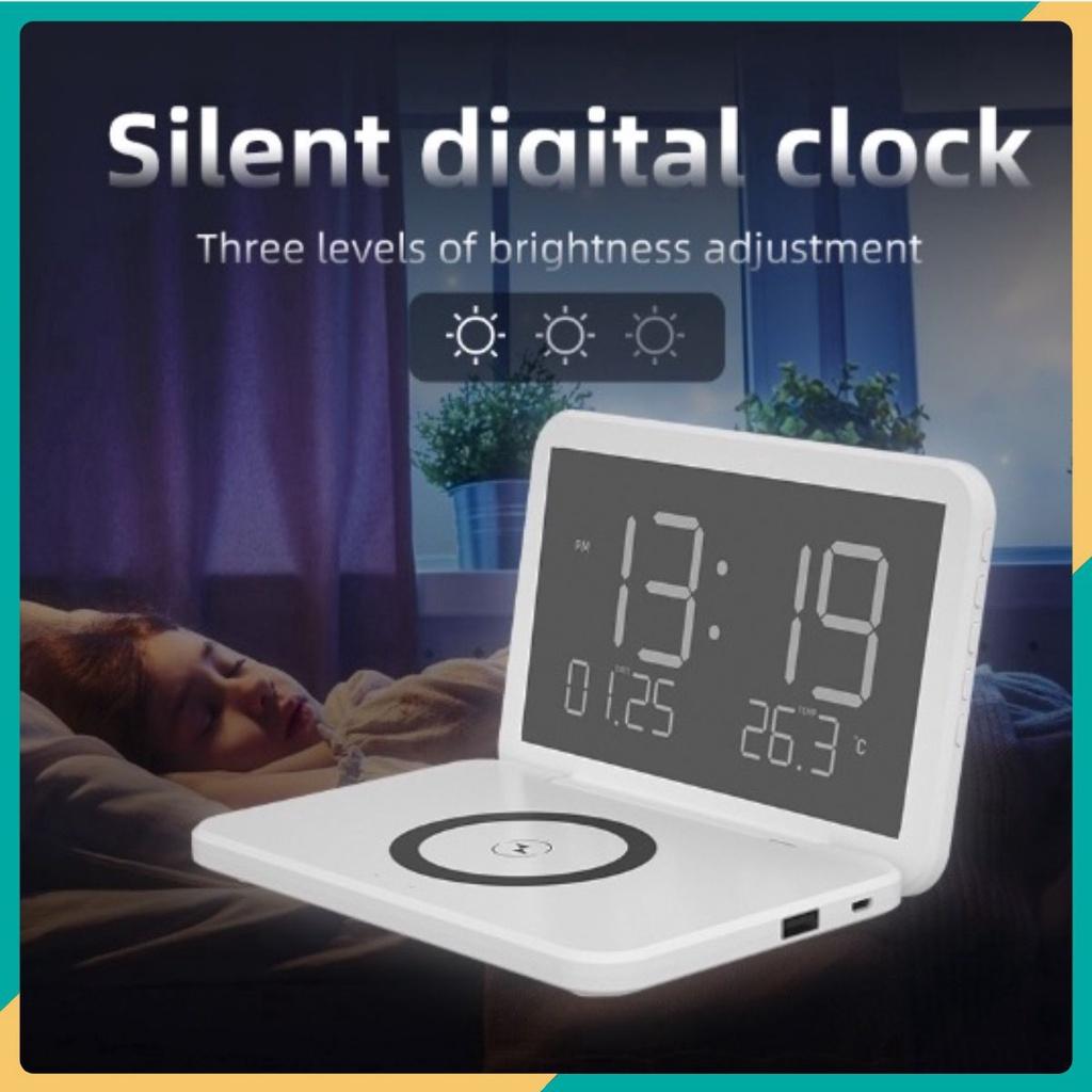 Đồng hồ để bàn xếp gọn kiêm đế sạc không dây ORYCOOL V2 FoldThin ️ FREESHIP ️
