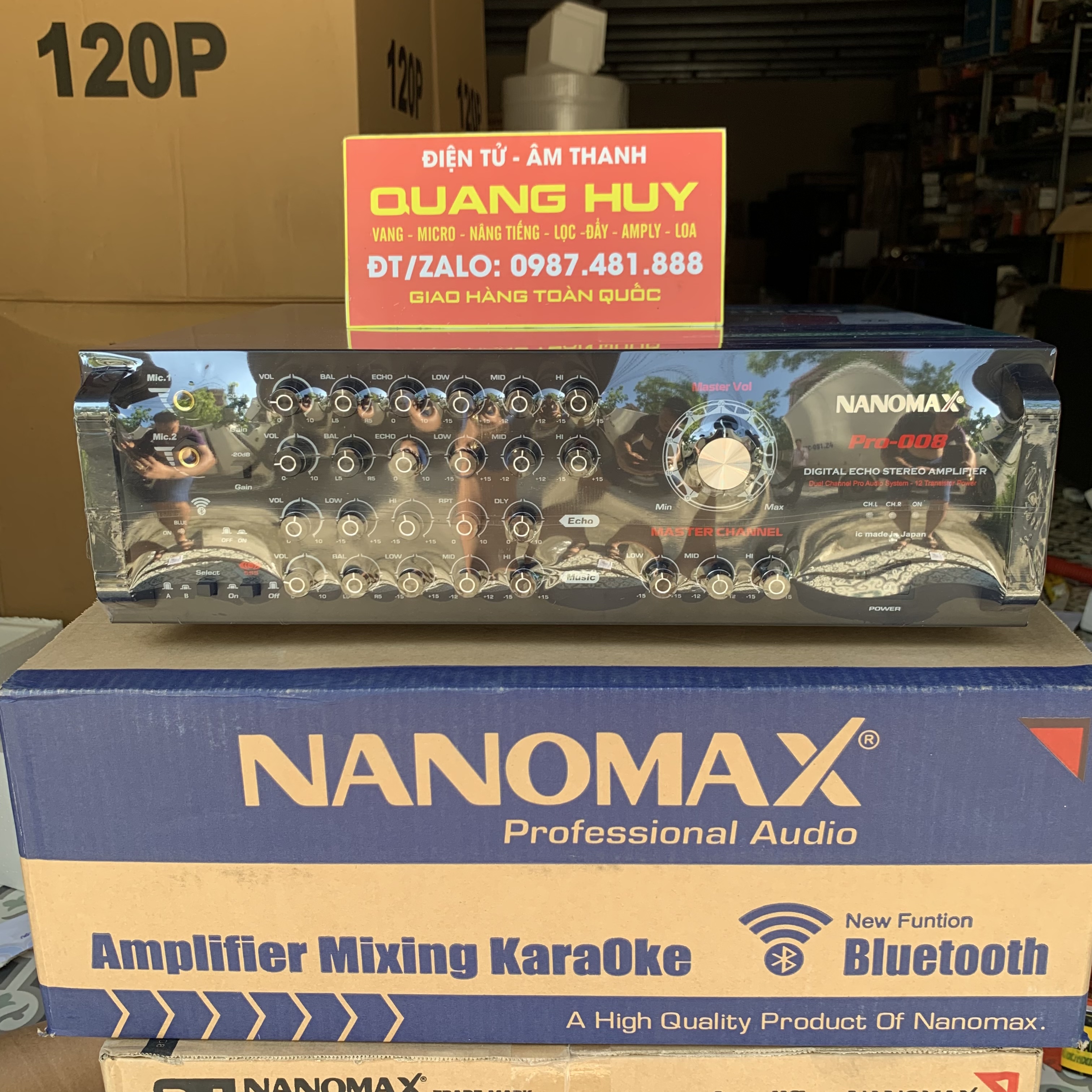 Amply Nanomax Pro 008 - âm ly 12 sò kết nối bluetooth - Hàng chính hãng