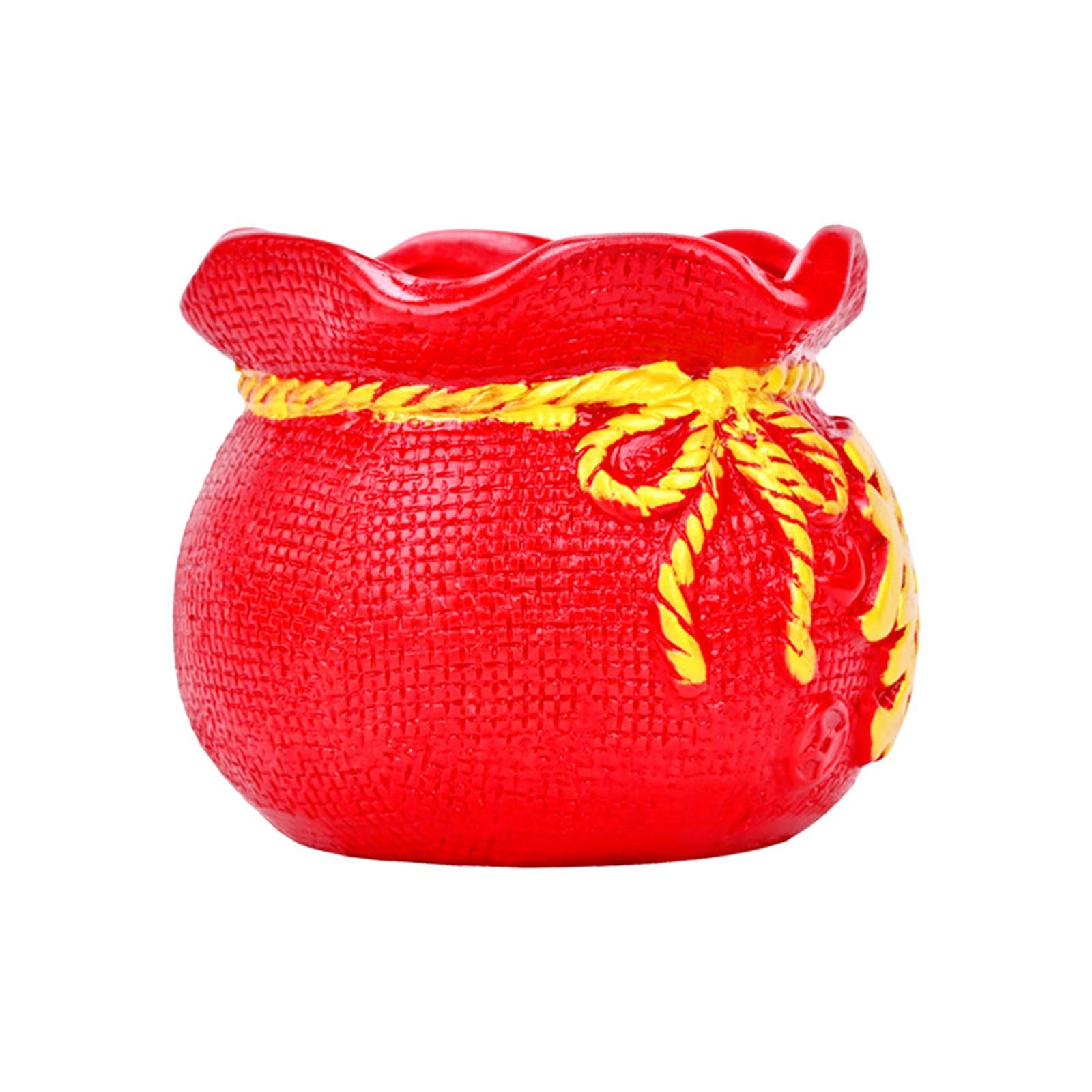 Fortune Bag Statue Ornament Creative Flower Vase for Living Room Gift Party