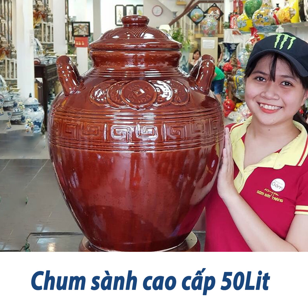 Chum Sành Ngâm Rươu, Hủ Đựng Gạo Tráng Men Màu Nâu Mật