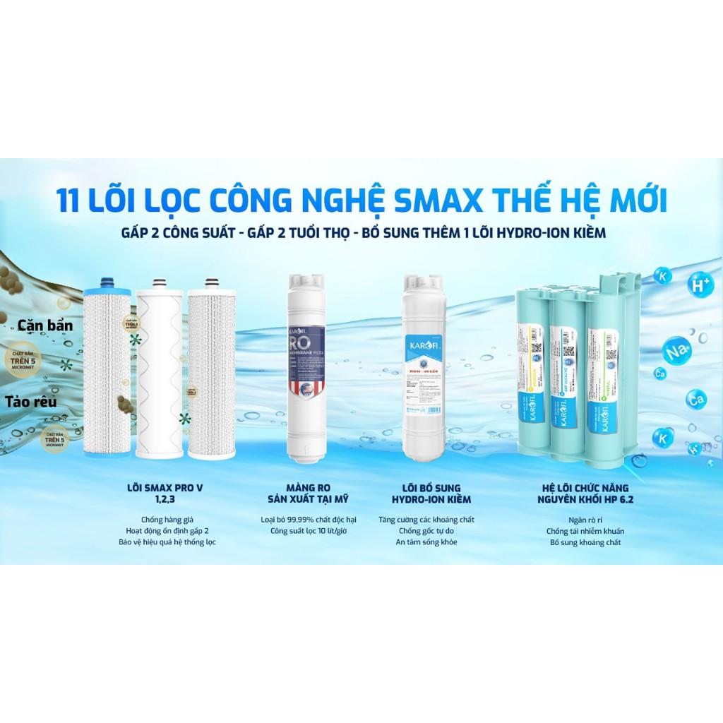 [TẶNG BỘ LÕI] Máy lọc nước RO Mỹ 10 lõi KAROFI KAQ-D36 - Cụm lõi Smax hiệu suất cao - Lắp miễn phí - Hàng Chính Hãng