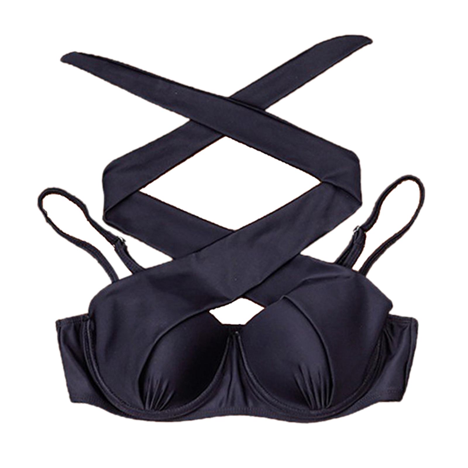 Women's Sexy High Cut Triangle Bathing Suits Padded Halter Bra Set Swimsuit Two Pieces Beachwear
