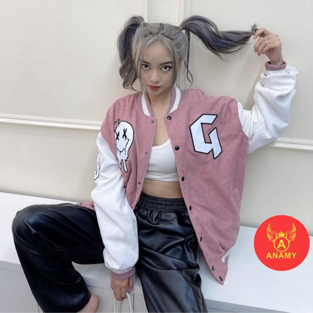Áo Khóac nhung thêu Jacket Varsity Graffiti V3 shopanamy