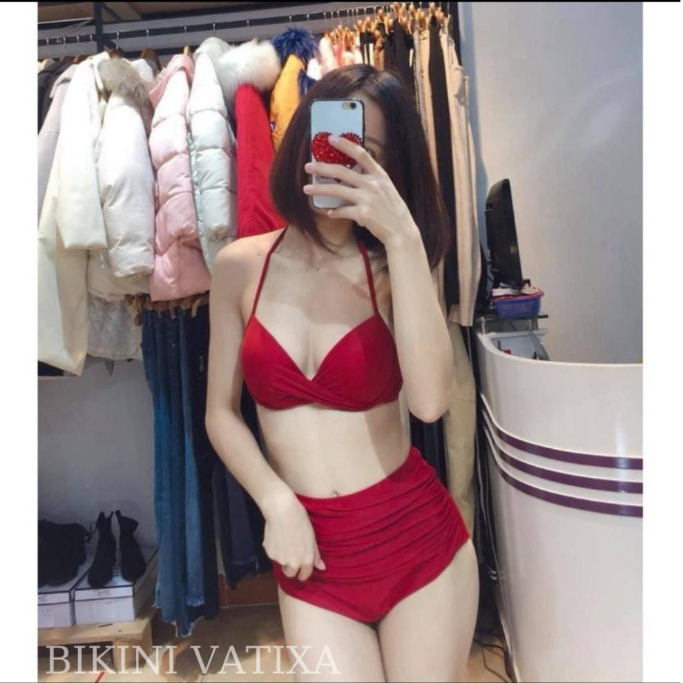 Set bikini cạp cao quần nhúng che bụng Bikini, đồ bơi VATIXA BKN10