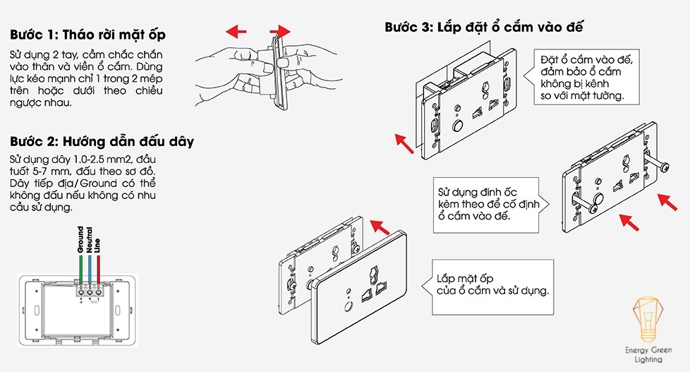 Ổ Cắm Điện An Toàn Tự Động Ngắt Điện Khi Phát Hiện Rò Điện Rạng Đông - Ổ Cắm Âm Tường Chống Giật - Model OCAT01 1C/16A