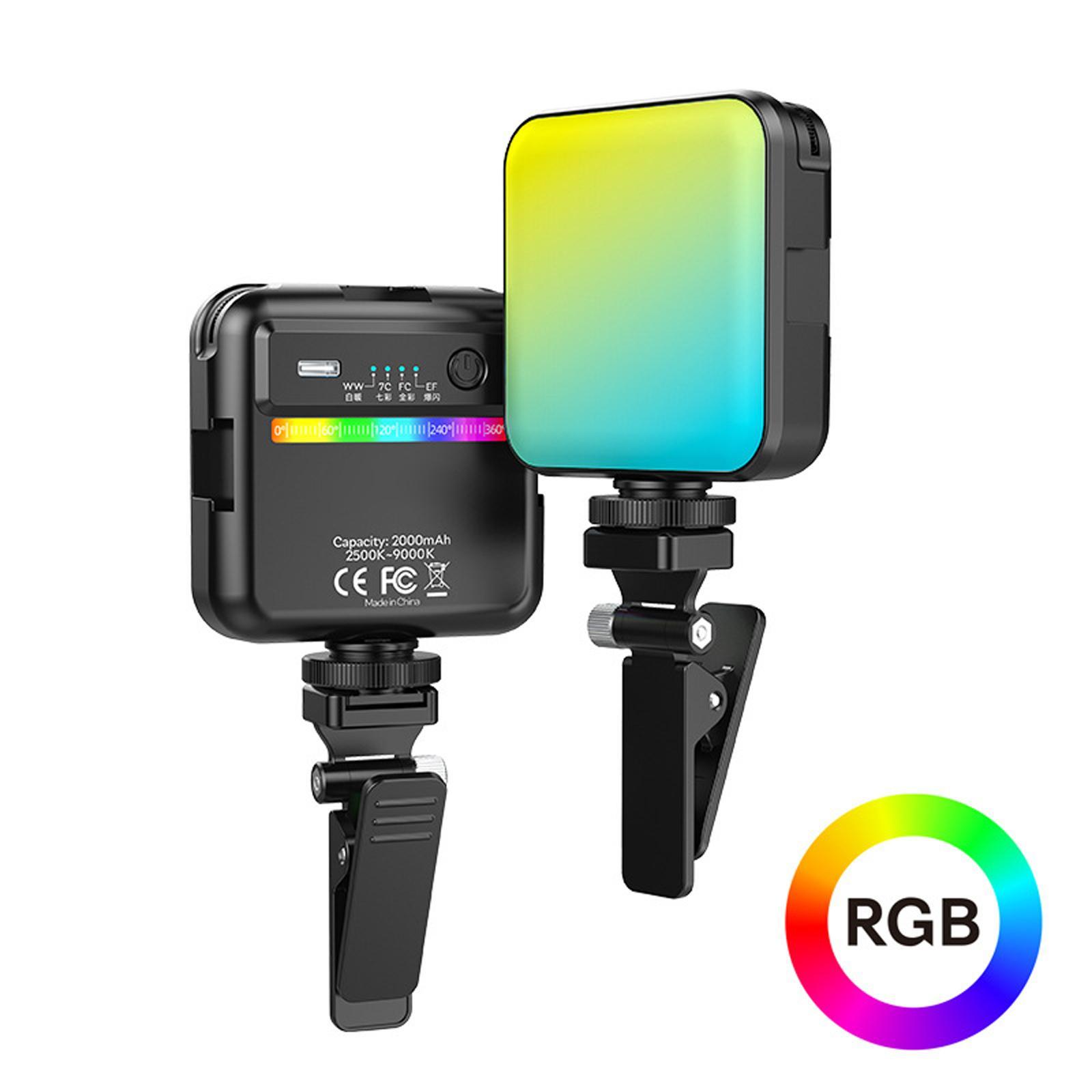 RGB LED Fill Light Rechargeable LED Camera Lights for Vlog Tabletop Phone