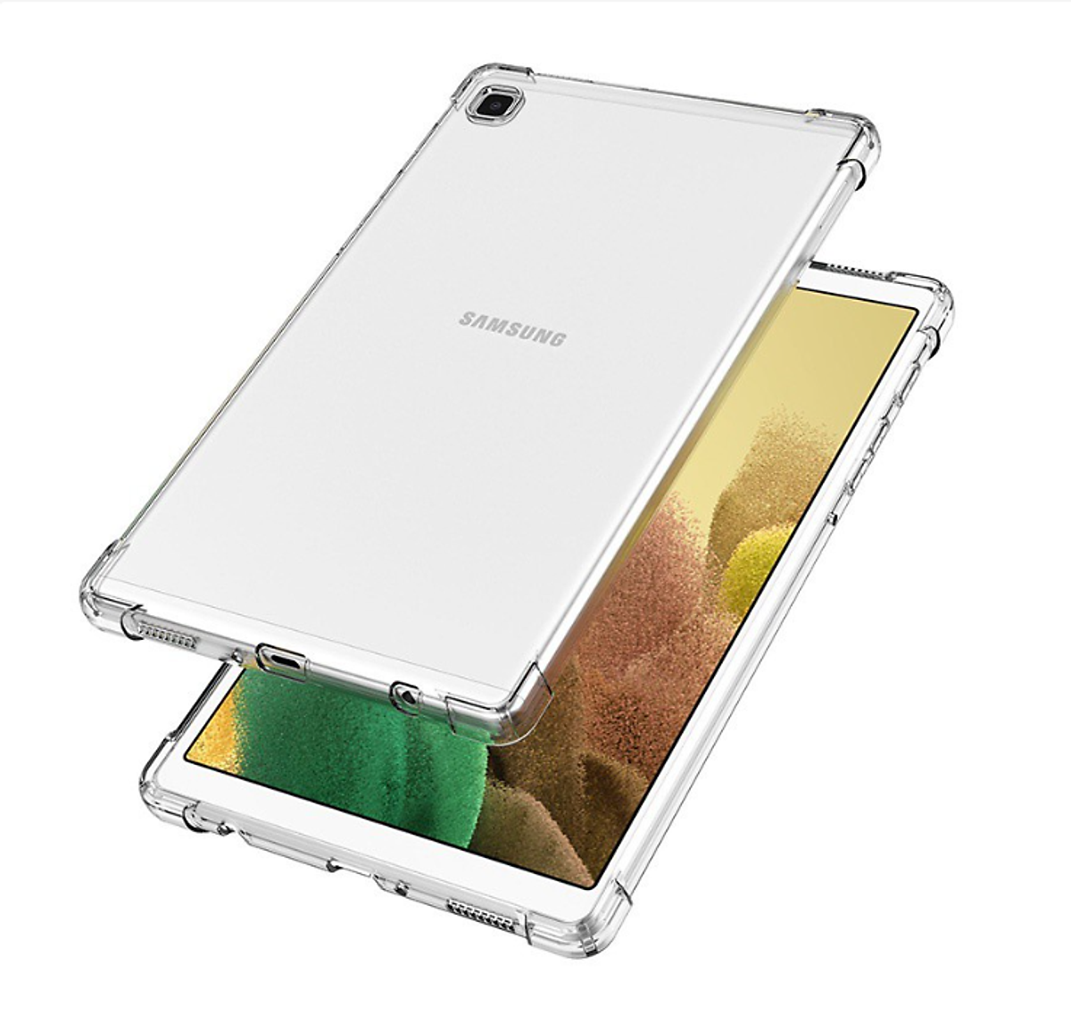 Ốp Lưng Chống Sốc Cho Samsung Tab A7 Lite Dẻo Silicon Trong Suốt, Có Gờ Bảo Vệ Camera