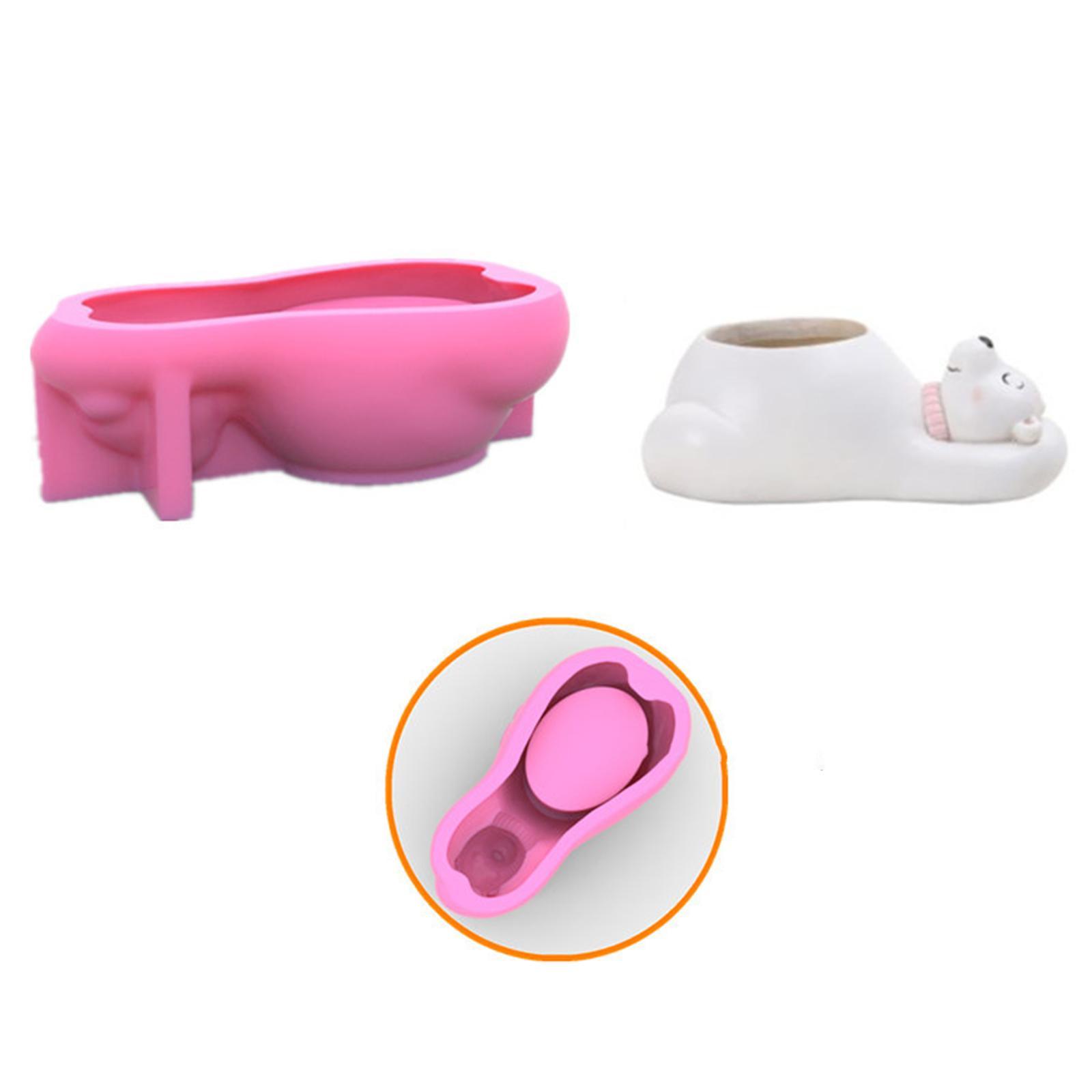 Polar Bear Flower Pot Mold Candlestick Mold Silicone Mold for Concrete