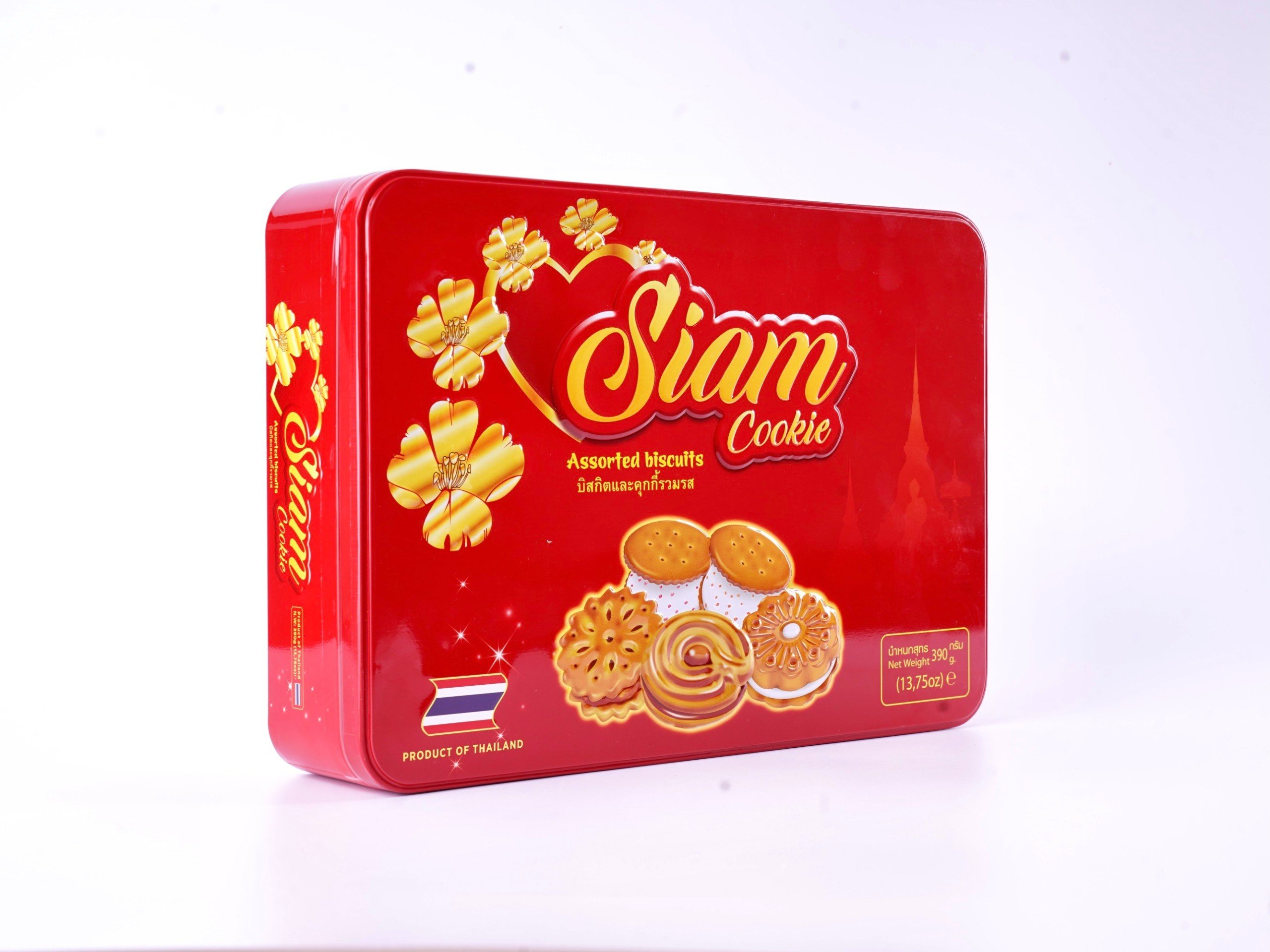 Bánh quy Siam mix các vị 390g hộp sắt Chữ nhật