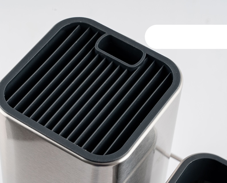 Bộ 2 ống đựng đũa muỗng để dao kéo đa năng hình chữ nhật inox 22.5x23.6cm 826g