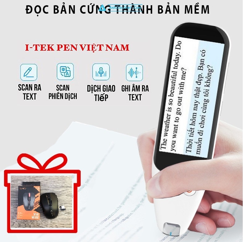 Bút Phiên Dịch Thông Minh Chính Hãng I - TEK PEN BẢN NÂNG CẤP 2022 ( Đọc Ra văn bản, Ghi Âm Ra Văn Bản, Scan Ra bản Văn Bản , Phiên Dịch Giao Tiếp 2 Chiều: Nghe - Nói )