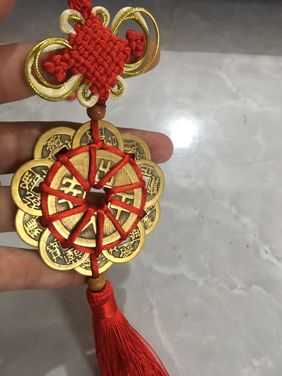 Dây Đồng Xu Hoa Mai 10 Cánh Tài Lộc May Mắn