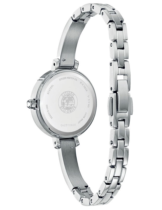 Đồng Hồ Nữ Citizen Đính Đá Swarovski Dây Thép Không Gỉ EM0860-51D - Mặt Xà Cừ (25mm)