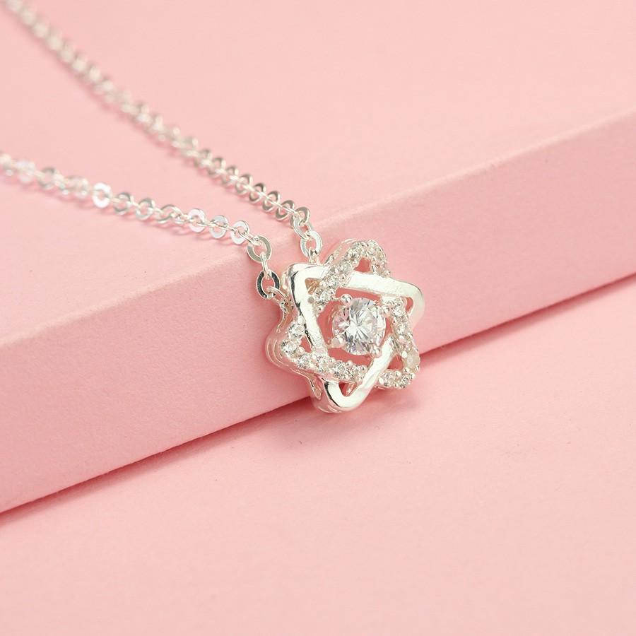 Dây Chuyền Bạc Nữ 925 - Vòng Cổ Bạc Nữ Đẹp Đính Đá TNC JEWELLERY