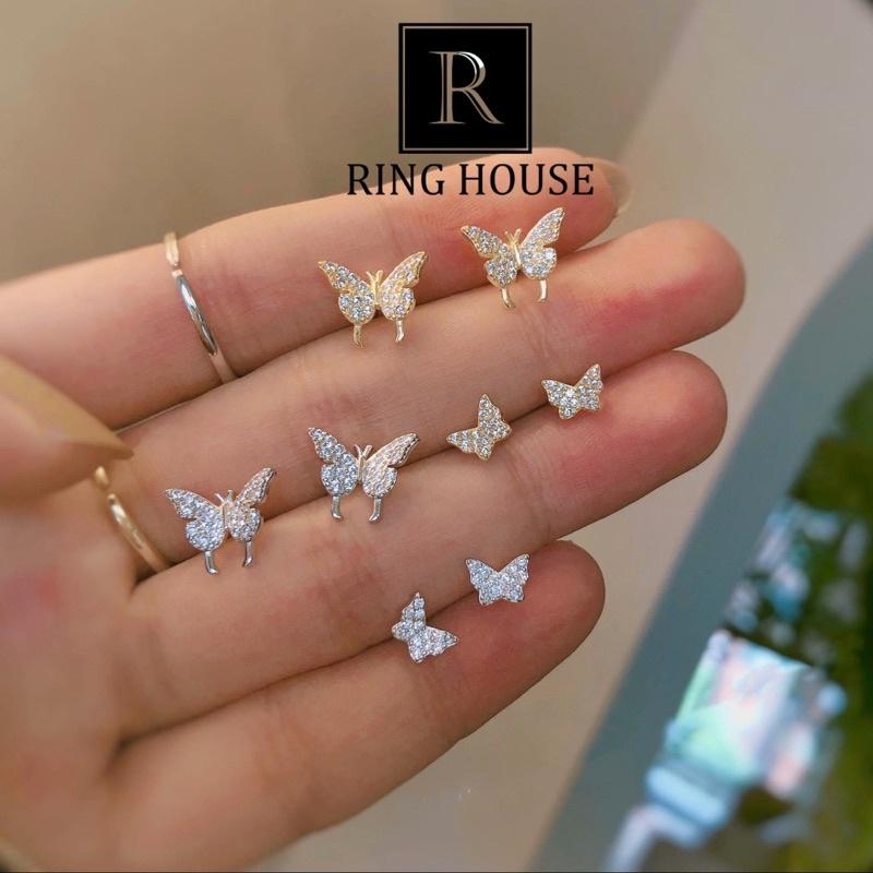Bông Tai Khuyên Tai Nữ Butterfly Xinh Nhỏ Vàng Bạc Ring House