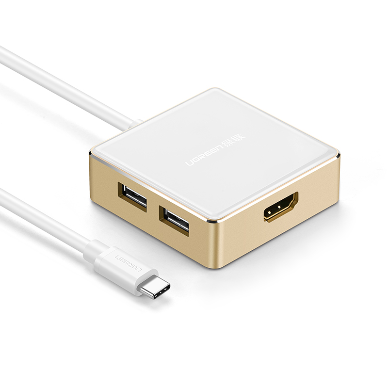 Bộ chuyển đổi USB type C sang HDMI cùng Hub USB 1 cổng 3.0 và 2 cổng 2.0; hỗ trợ cổng sạc Macbook USB - C UGREEN US183 30441 - Hàng chính hãng