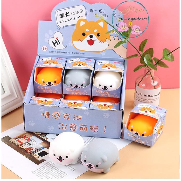 Đồ chơi Squishy Mochi hình CON CHÓ SHIBA mềm mịn dễ thương chân thực giảm stress co dãn đàn hồi ngộ nghĩnh chậm tăng