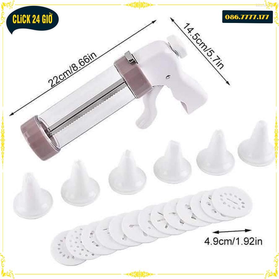 Bộ Dụng Cụ Làm Bánh Quy, Bánh Cookie - Gồm 13 Khuôn Nhấn + Dụng Cụ Xịt Bột + Vòi Trang Trí Bánh Quy