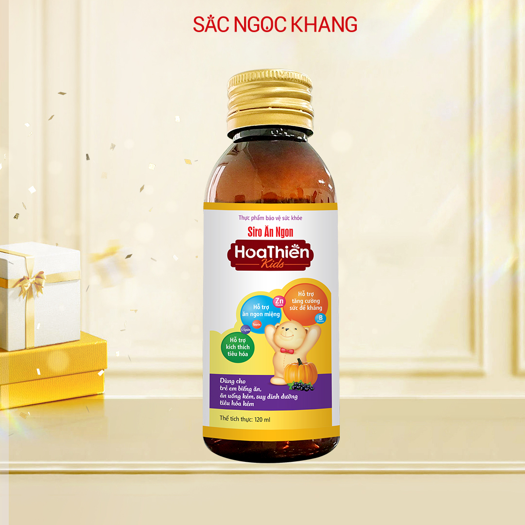 Siro Ăn Ngon Hoa Thiên chai 120ml giúp kích thích hệ tiêu hóa bé ăn ngon hơn