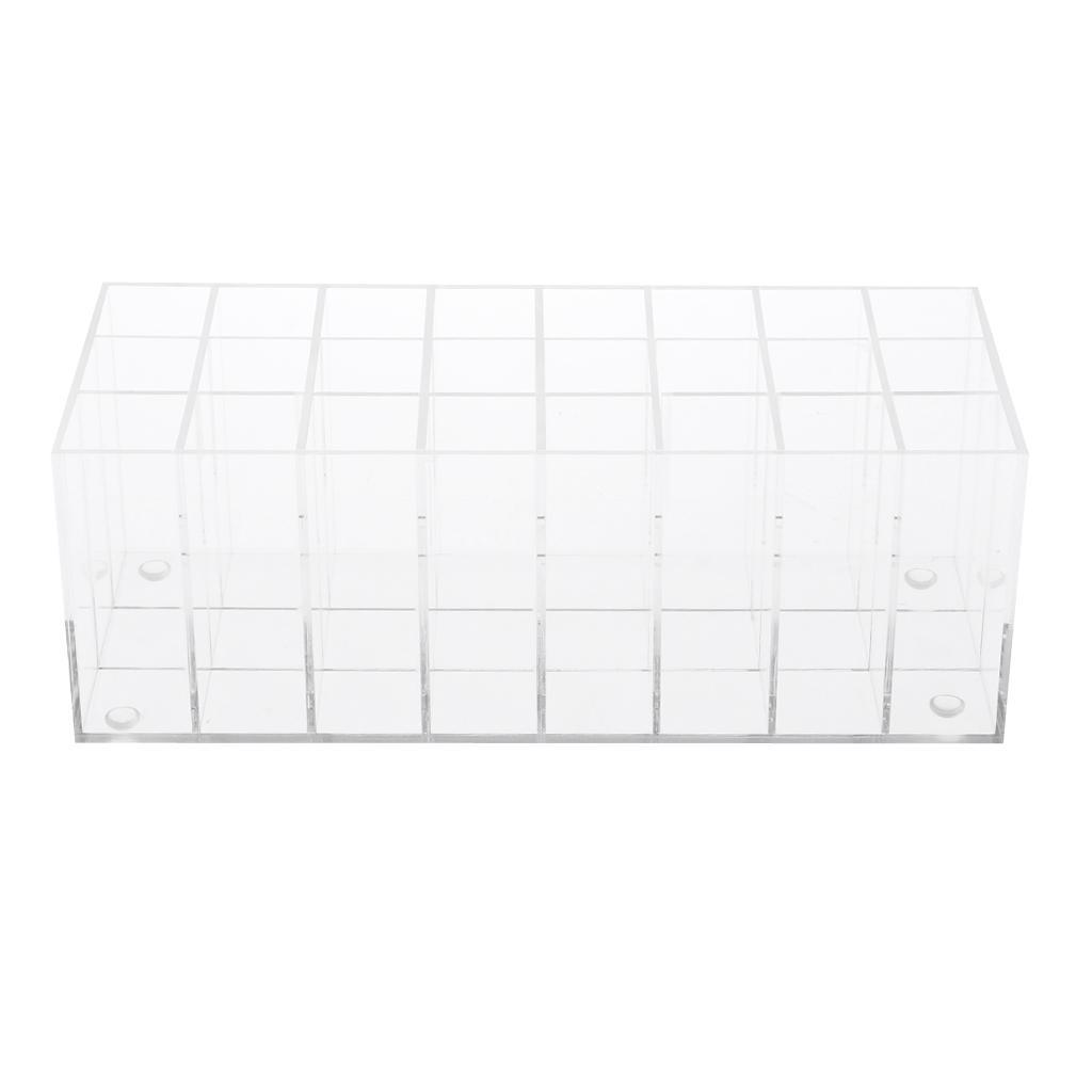 2x Lipstick Holder Lip Gloss Display Stand 24 Grids Acrylic Makeup Organizer