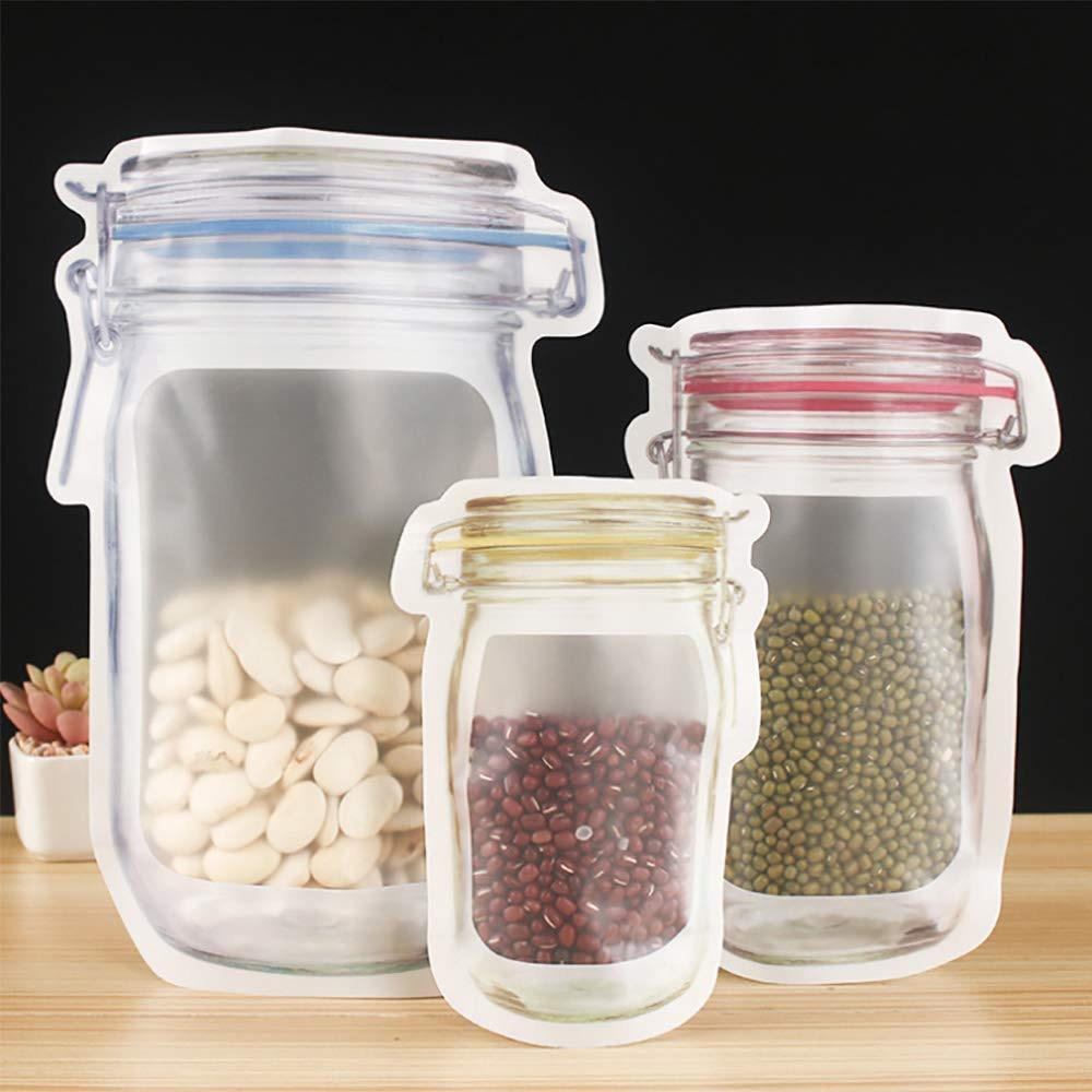 Jar Zipper Bags Reusable Snack Saver Bag Nuts Candy Cookies Bag Leakproof Food Sandwich Fridge Freezing Food Storage Bag