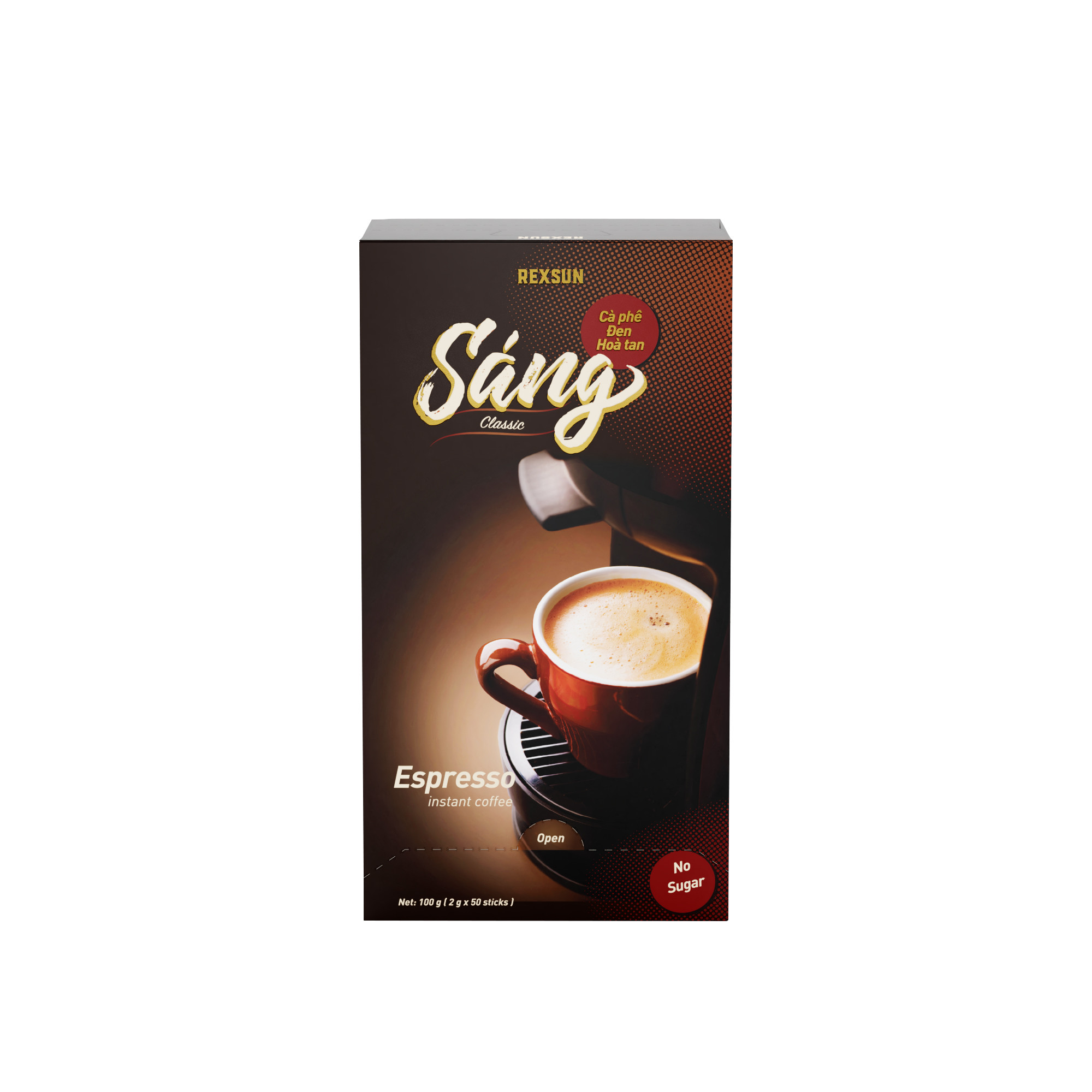 Cà Phê Hòa Tan Đen - SÁNG ESPRESSO - 100g - Rexsun