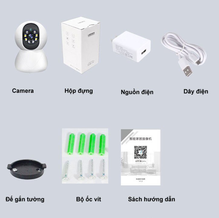 Camera wifi Carecam 3.0 Mpx FULL HD siêu nét Camera trong nhà xoay 360 độ báo động đàm thoại - Hàng Chính Hãng