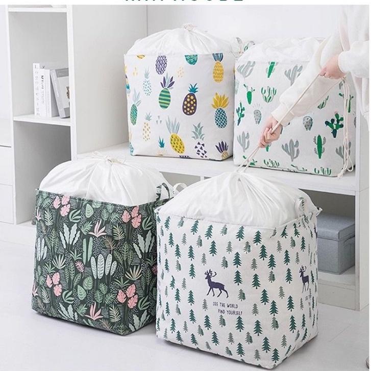 Túi đựng quần áo chăn màn siêu to sọt vải đựng đồ khung thép chắc chắn tiện lợi