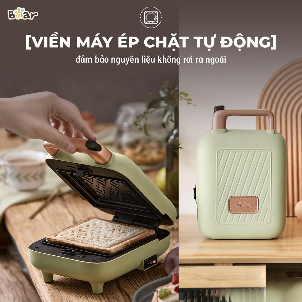 Máy Làm Bánh Waffle Nướng Bánh Đa Năng Bear Nướng Bánh Sandwich, Waffle Rán Trứng Xúc Xích DBC-C06M1 - Hàng Chính Hãng Bảo hành 18 Tháng