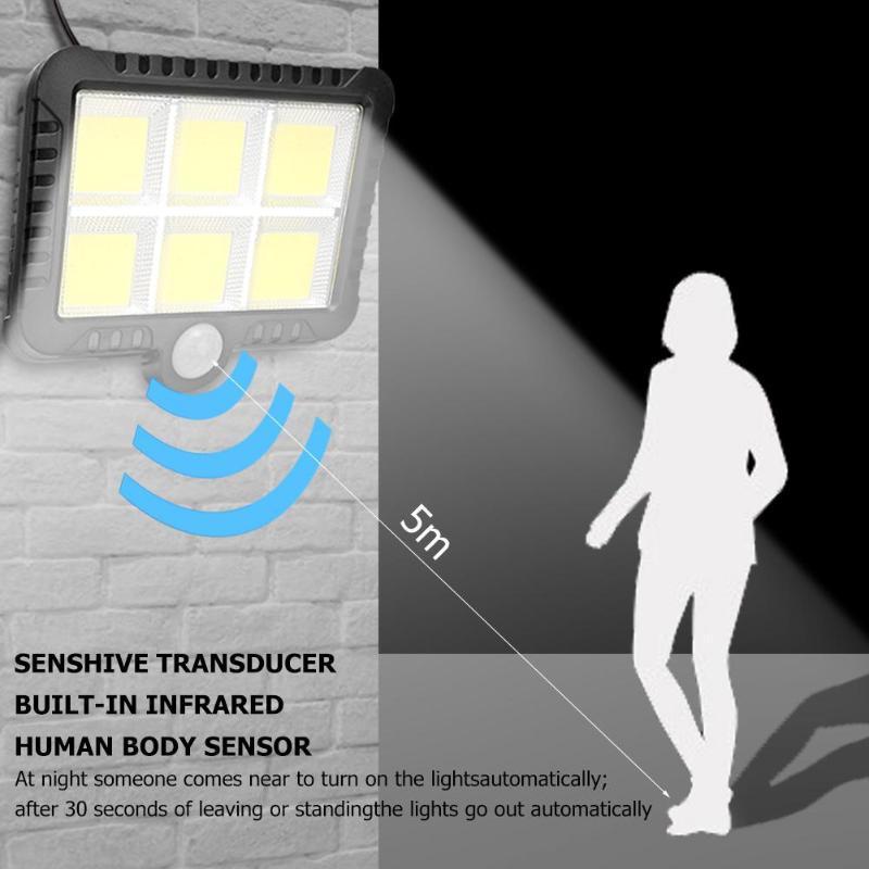 100/128/150/160COB Solar Light Outdoor waterproof Expansion Motion Sensor with 5 meter extend wire