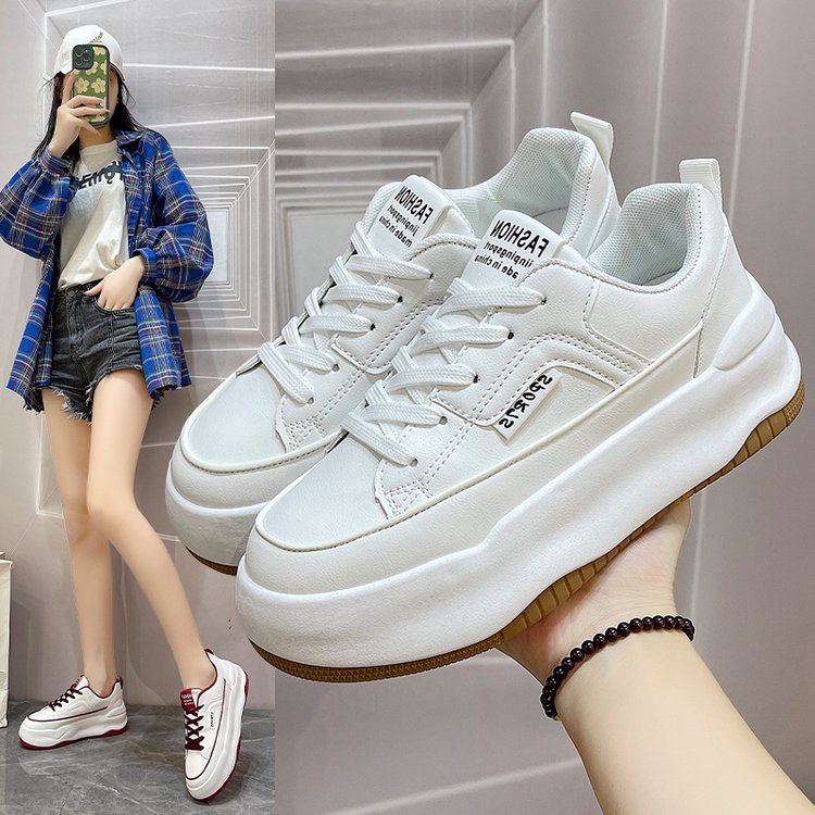 Giày thể thao nữ GEMI - giày ullzzang màu viền đen- trắng, giày sneaker bánh mì, độn đế- M7088