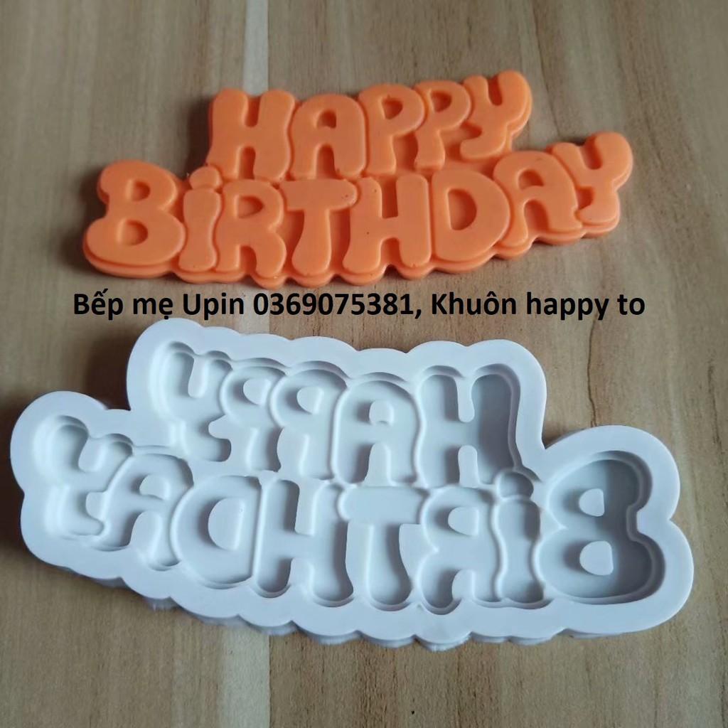 Khuôn silicon chữ Happy birthday / khuôn chúc mừng sinh nhật làm bánh rau câu 4d