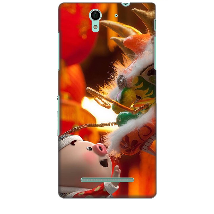Ốp lưng dành cho điện thoại SONY C3 Heo Múa Lân