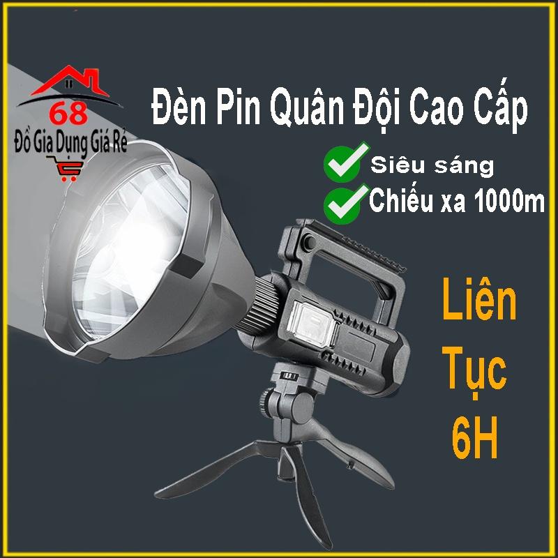 Đèn Pin Cầm Tay Quân Đội Siêu Sáng Chiếu Xa 1000m Chống Thấm Nước Có Chân Đế W590 W591 ~