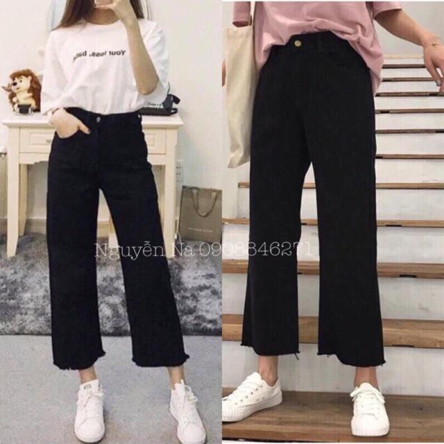 Quần JEANS ỐNG RỘNG ĐEN- [hình thật Chính Chủ