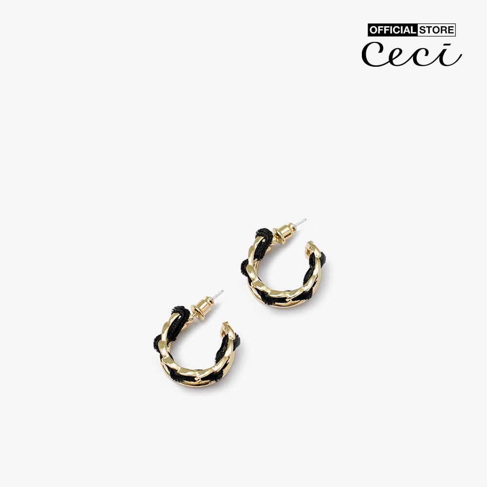 CECI - Khuyên tai nữ khoen tròn xoắn vải dạng hở thời trang CC1-07000101-27